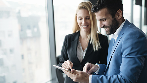 happy business colleagues in modern office happy business colleagues in modern office